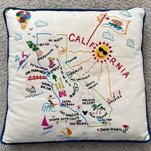 Rare Swan Magic Vintage California Embroidered Pillow.